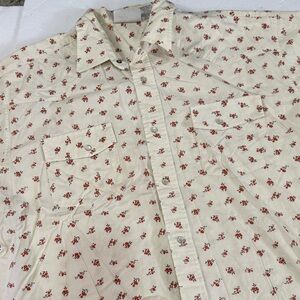 Vintage Men’s XL Pearl Snap Western Shirt Short Sleeve 100% Cotton Floral